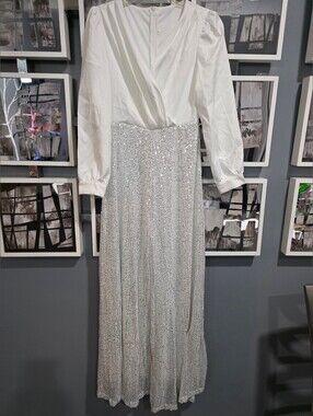 White Sequin Jumpsuit Small